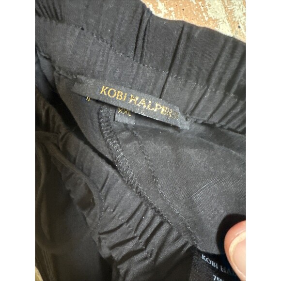 Kobi Halperin Black "Demi Floral” Wide Leg Pants Size XXL Cross Stitch Floral - Picture 12 of 12